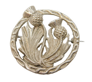 Scottish Robert Allison Sterling Silver Thistle Brooch Pin Antique Glasgow
