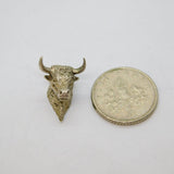 Sterling Silver Bull Or Steer Head Plaque Style Charm Pendant Vintage c1970s