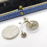 Sterling Silver Pennyfarthing Bicycle Charm Pendant Vintage c1970