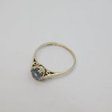 Sterling Silver Blue Topaz Solitaire Dress Ring Vintage c1970 Size O