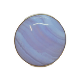 Sterling Silver Blue Lace Agate Round Statement Ring Vintage c1970 Size N 1/2