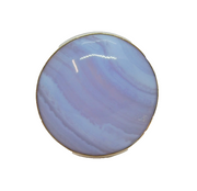 Sterling Silver Blue Lace Agate Round Statement Ring Vintage c1970 Size N 1/2