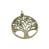 Sterling Silver Tree Of Life Circle Pendant Contemporary c2000s