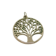 Sterling Silver Tree Of Life Circle Pendant Contemporary c2000s