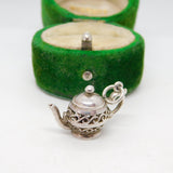 Sterling Silver British Teapot Charm Pendant Vintage c1970
