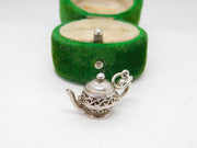 Sterling Silver British Teapot Charm Pendant Vintage c1970