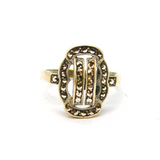 Sterling Silver Marcasite Art Deco Dress Ring Antique c1930 Size K