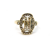 Sterling Silver Marcasite Art Deco Dress Ring Antique c1930 Size K