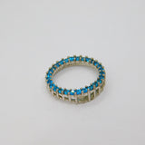 Sterling Silver Blue Topaz Graduating Band Studio Ring Vintage c1970 Size L 1/2