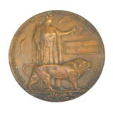 WW1 British Army Bronze Death Plaque Penny 'William Dutton' Antique c1915