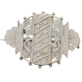 Victorian Aesthetic Movement Sterling Silver Sweetheart Brooch Antique