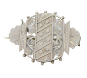 Victorian Aesthetic Movement Sterling Silver Sweetheart Brooch Antique