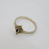 Sterling Silver Black Onyx  Double Strand Dress Band Ring Vintage c1970 Size P