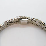 Sterling Silver Woven Effect Textured Box Clasp Bracelet Contemporary c1990