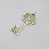 Sterling Silver Patterned 21st Birthday Key Pendant Vintage c1970