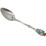 Sterling Silver & Enamel Edmonton Canada Souvenir Spoon Vintage c1960