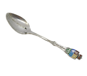 Sterling Silver & Enamel Edmonton Canada Souvenir Spoon Vintage c1960