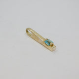 Sterling Silver Blue Topaz Set Stick Drop Pendant Vintage c1970