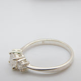 Sterling Silver Engagement Ring With Cubic Zirconia Vintage c1970 Size N