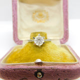 Sterling Silver Faceted Glass Ring Vintage c1970 Size
