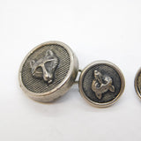 20th Century Pair of White Metal Fox Mask Hunting Cufflinks Antique c1930s