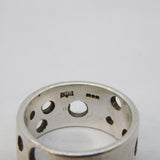 Studio Sterling Silver Novelty Cheese Form Band Ring Vintage c1990 London