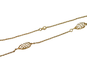 Sterling Silver Gilt Spiral Link Chain Necklace Vintage c1990s 60cm Length