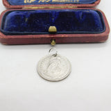 Sterling Silver Swiss Coin Charm Pendant Antique 1920 Art Deco