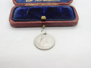 Sterling Silver Swiss Coin Charm Pendant Antique 1920 Art Deco
