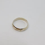 Sterling Silver Patterned Textured Band Ring Vintage c1970 Size O