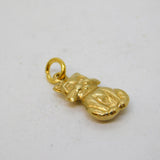 9ct Yellow Gold Sitting Cat Charm or Pendant Vintage c1970