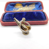 Sterling Silver Champagne in a Gift Basket Charm Pendant Vintage c1970