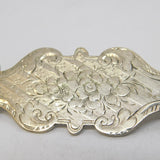 Large Victorian Sterling Silver Floral Sweetheart Brooch Antique c1890