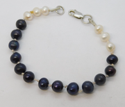 Sterling Silver Simulated Pearl Dress Bracelet Vintage c1990s