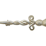 Scottish Sterling Silver Knot Pattern Small Kilt Brooch Vintage c1970