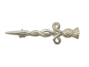 Scottish Sterling Silver Knot Pattern Small Kilt Brooch Vintage c1970