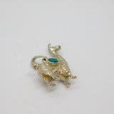 Sterling Silver Turquoise Set Llama Travel Souvenir Pendant Modern c1990s