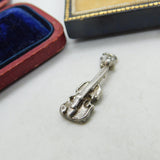 Sterling Silver Classic Violin Charm Pendant Vintage c1970