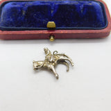 Sterling Silver Horse Rider Charm Pendant Vintage c1970