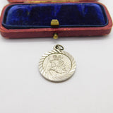 Sterling Silver St Christopher Charm Pendant Vintage c1970