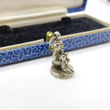 Sterling Silver Knees-Up Sitting Elf Charm Pendant Vintage c1970