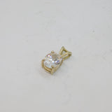 Sterling Silver Cubic Zirconia Minimalist Solitaire Charm Pendant Vintage c1990