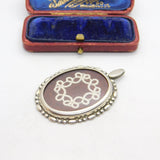 Sterling Silver Hand Woven Mourning Style Pendant 1968 Birmingham Vintage