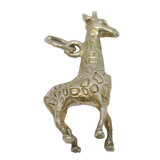 Sterling Silver Patterned Textured Giraffe Charm Pendant Vintage c1970