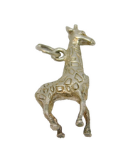 Sterling Silver Patterned Textured Giraffe Charm Pendant Vintage c1970