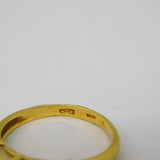 18ct Yellow Gold, Blue Zircon & Diamond Set Dress Ring Vintage c1970s