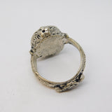 20th Century White Metal Onyx Centurion Intaglio Signet Ring Antique c1920