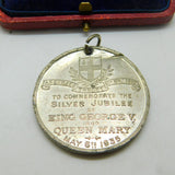 King George V & Queen Mary Silver Jubilee Commemorative Medal Antique 1935
