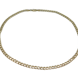 Italian Sterling Silver Flat Curb Chain Necklace 51cms Length Contemporary c1990