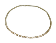 Italian Sterling Silver Flat Curb Chain Necklace 51cms Length Contemporary c1990